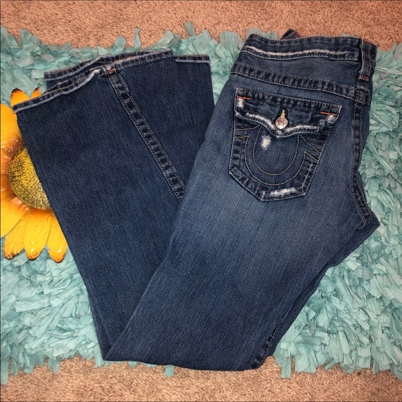 SOLD True Religion Distressed Flare Jeans - Picture 5 of 12